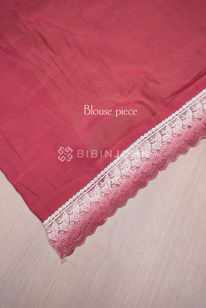 Chanderi Lace Border Saree For Women Rose Pink BJ0841