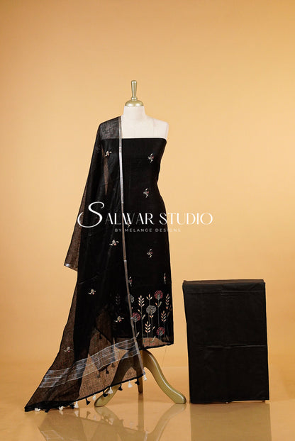 Linen Embroidery Unstitched Salwar Suits AC0053