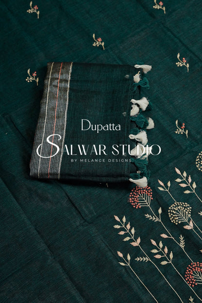 Linen Embroidery Unstitched Salwar Suits AC0054