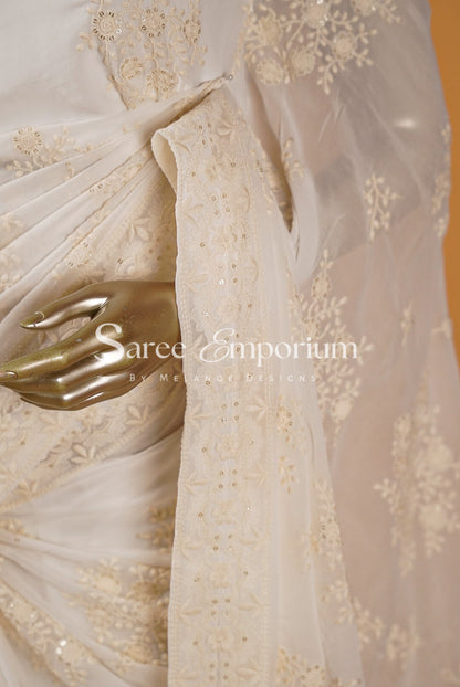 Georgette Embroidery Sarees MDS0019