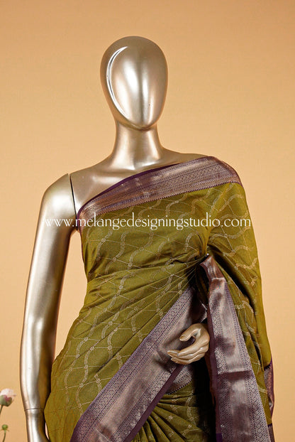 Semi Brocade Saree MDS0133
