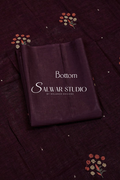 Linen Embroidery Unstitched Salwar Suits AC0062