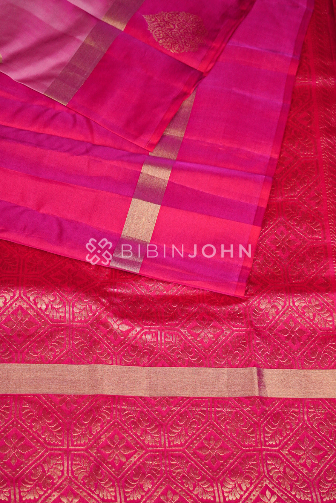 Semi Silk Saree  For Women Pink BJ0852