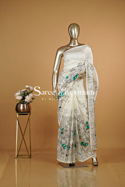 Tissue Embroidery Saree MDS0210