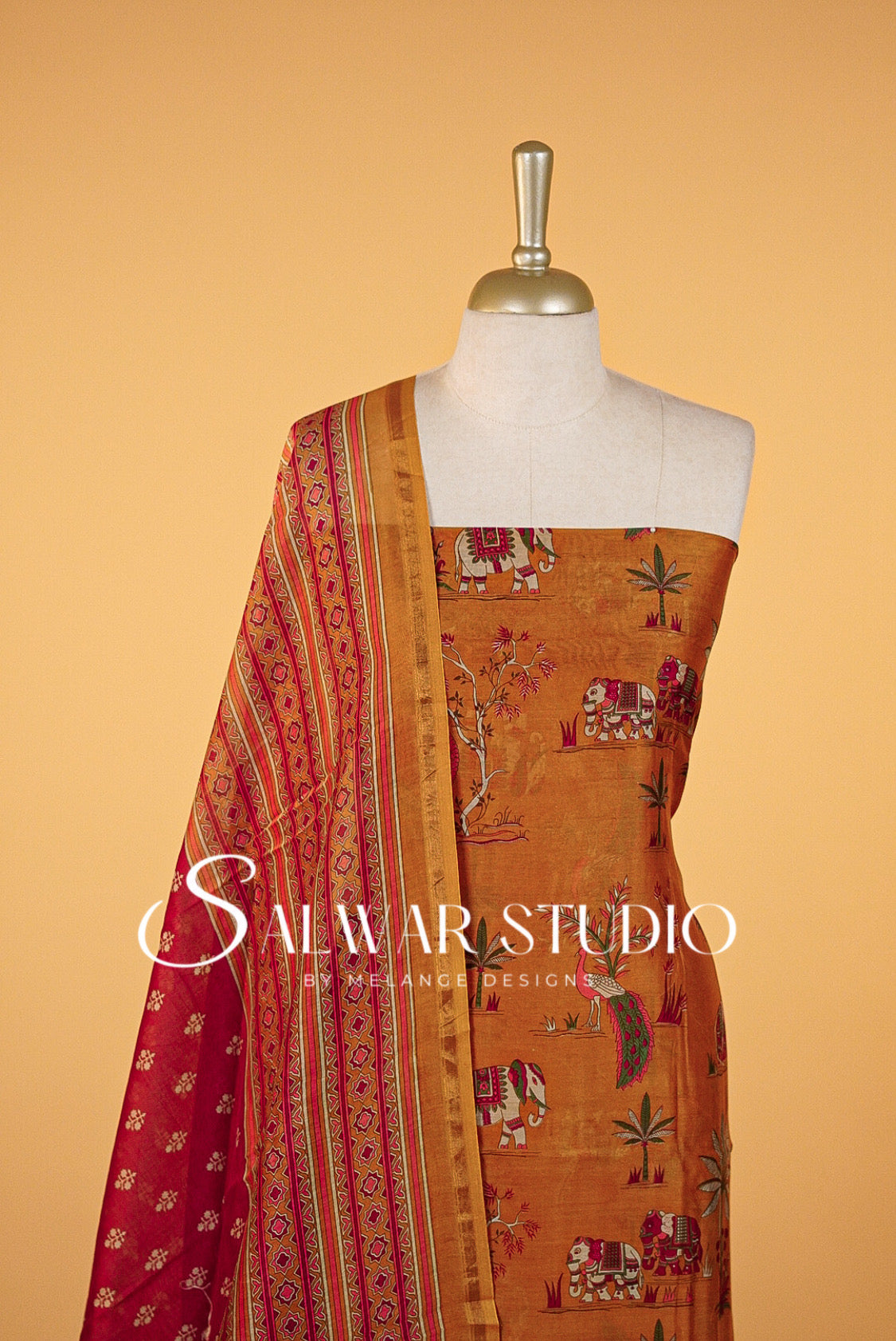 Printed Chanderi Unstitched Salwar Suits AC0028