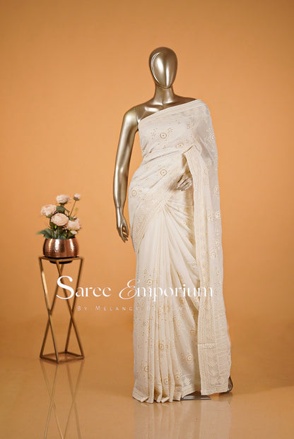 Georgette Embroidery Sarees MDS0017