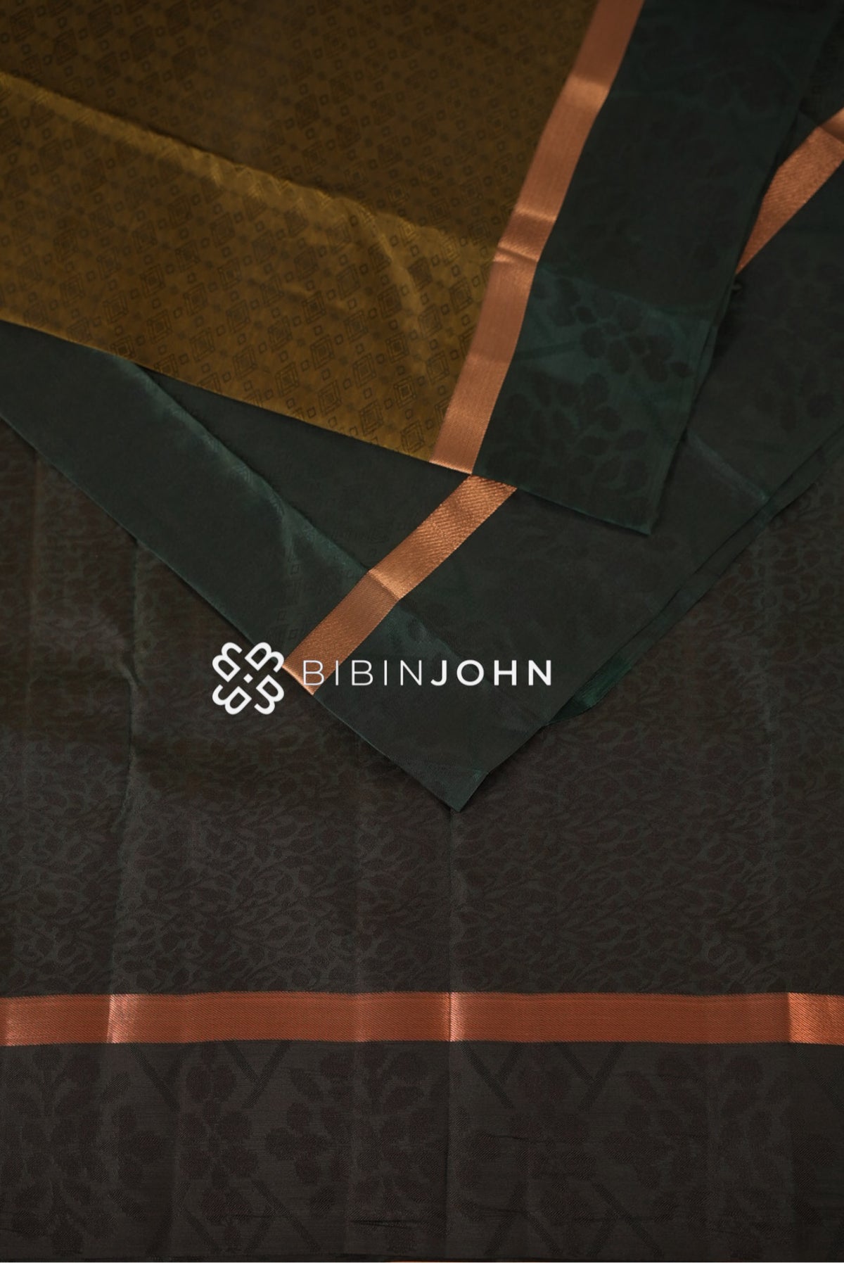 Semi Silk Saree For Women Dark Olive Green BJ2316