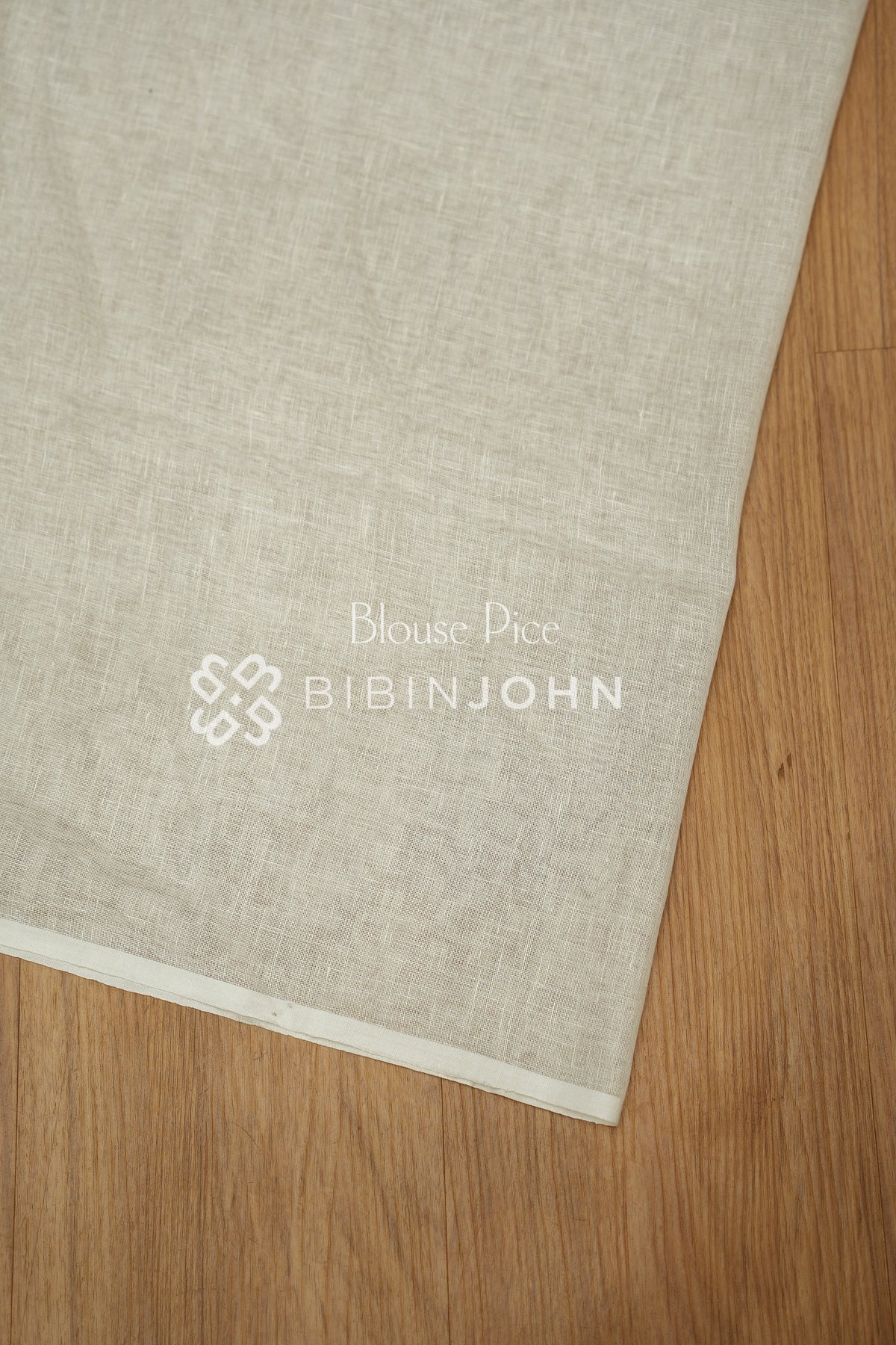 Linen Embroidery Saree For Women Ivory White BJ2462