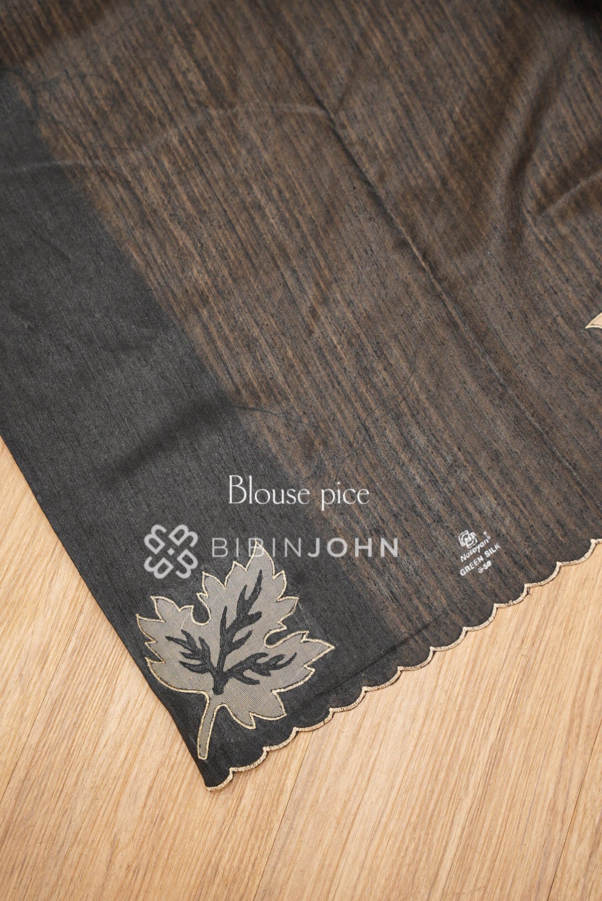 Silk Embroidery Saree Black BJ1026