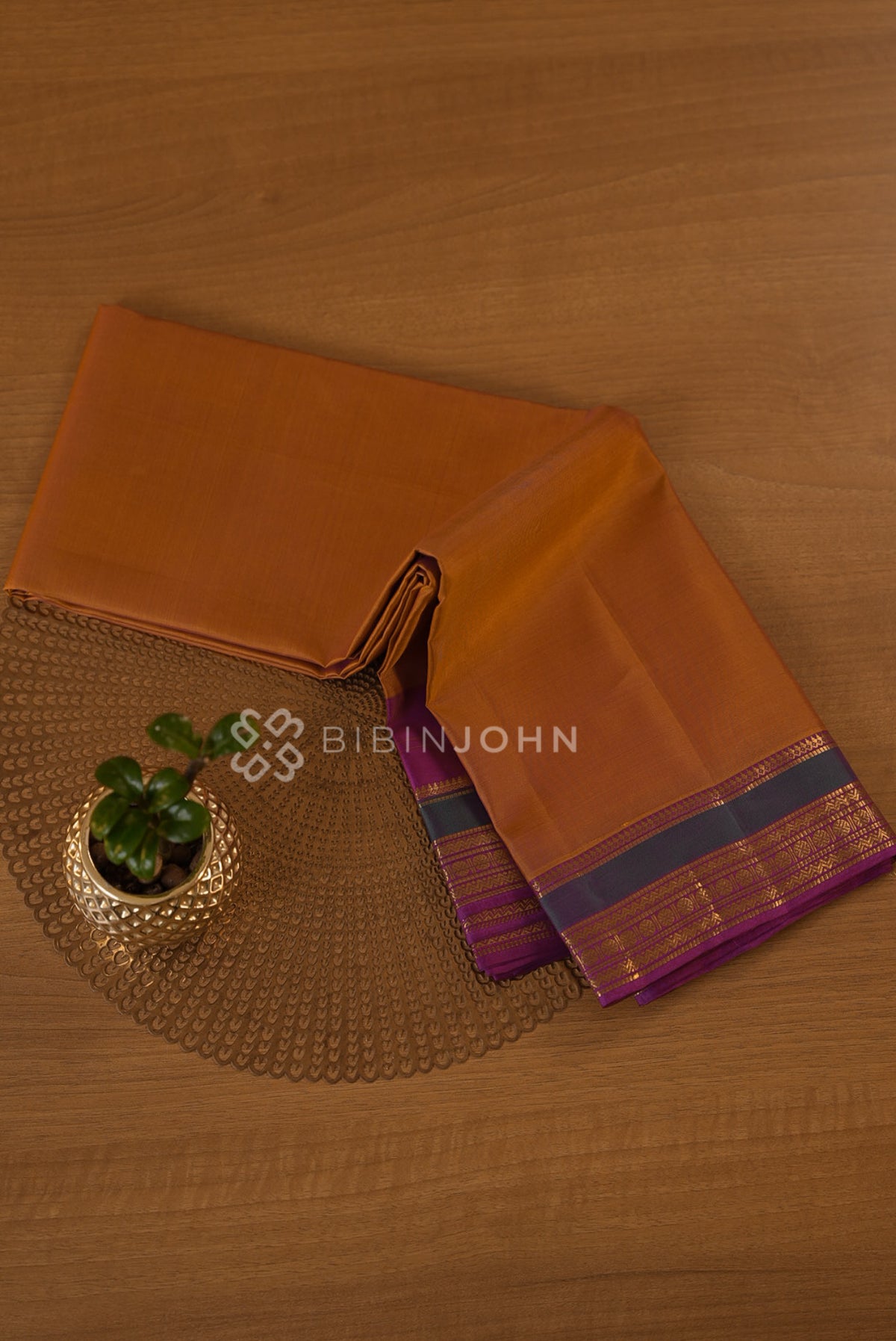 Silk Saree For Women Copper Orange BJ2295