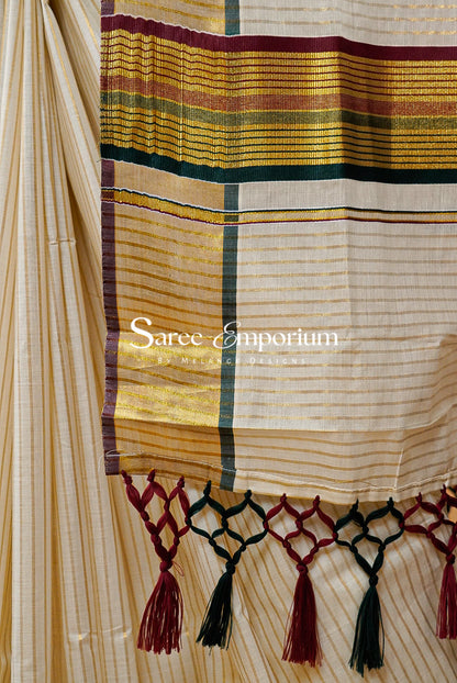 Tissue Kasavu Sarees MDS0154