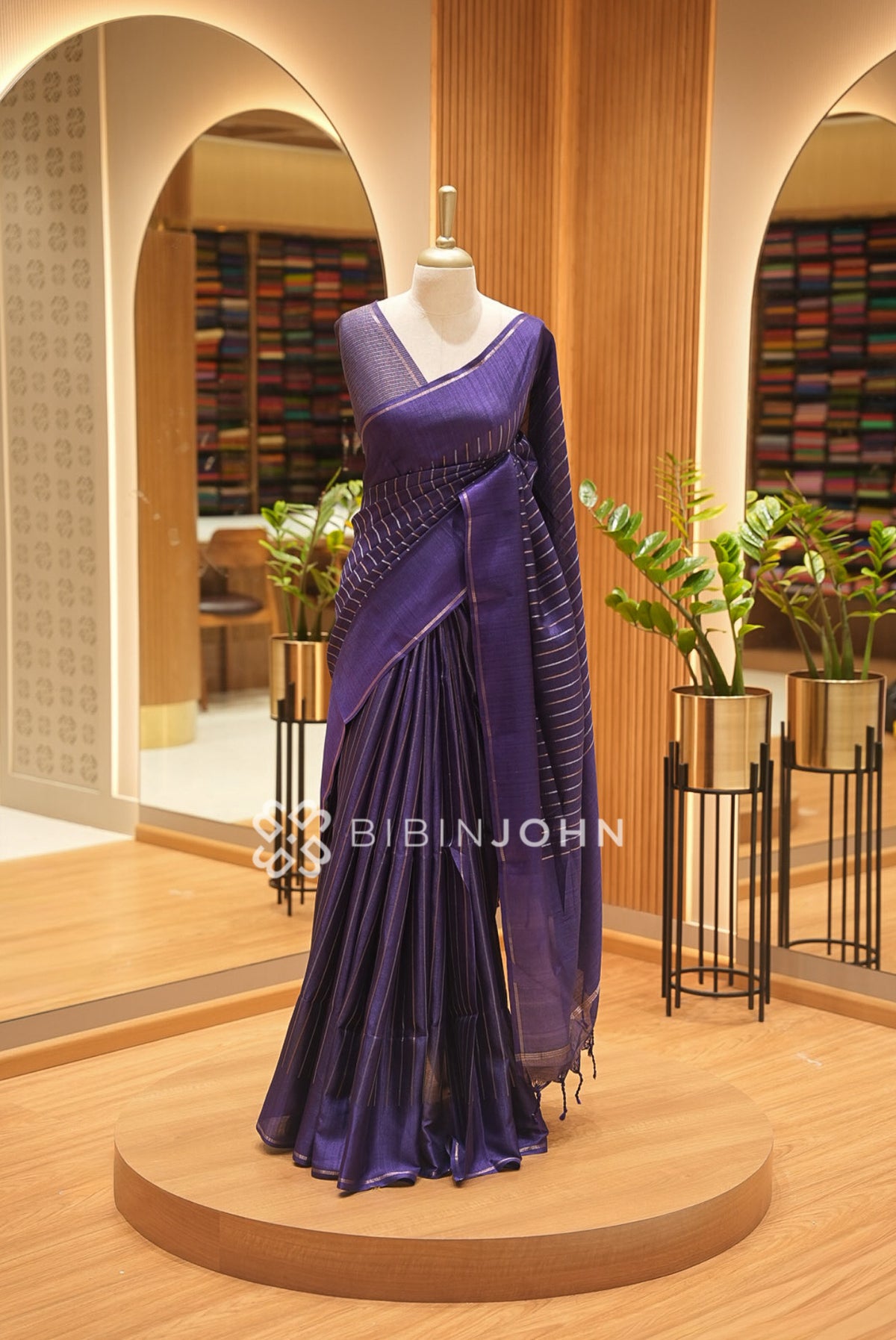Semi Tussar Weaving Saree For Women Royal Purple BJ2650
