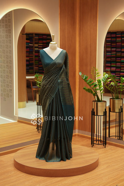 Semi Silk Weaving Saree For Women Deep Teal Green BJ2420