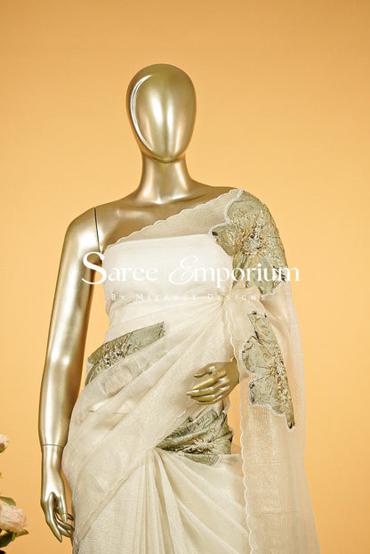 Tissue Applique Saree MDS0141