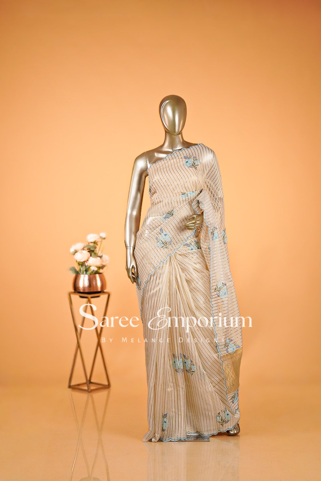 Tissue Embroidery Saree MDS0028