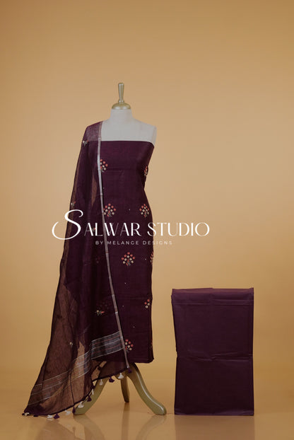 Linen Embroidery Unstitched Salwar Suits AC0062