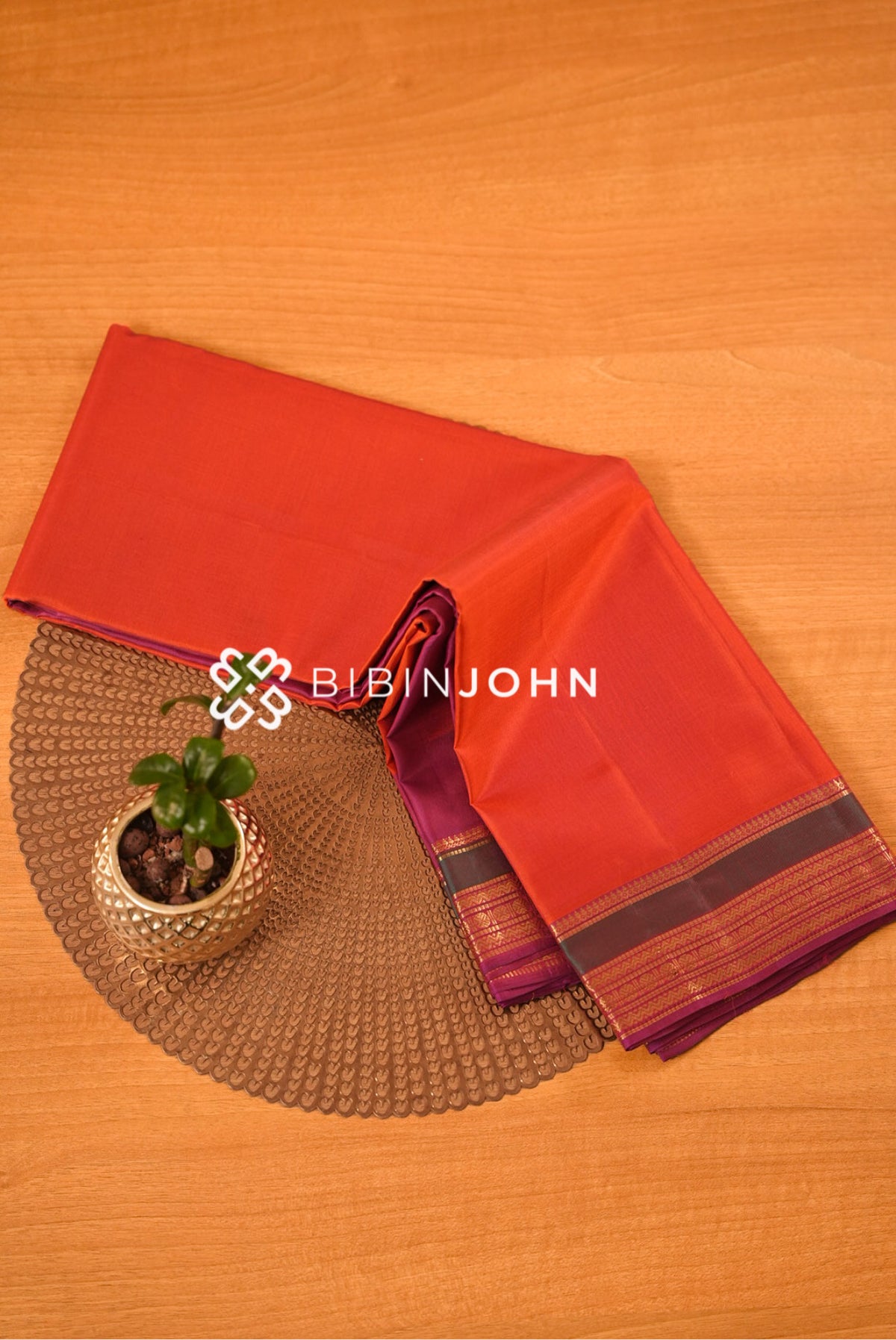 Silk Saree For Women Vermilion Orange-Red BJ2639