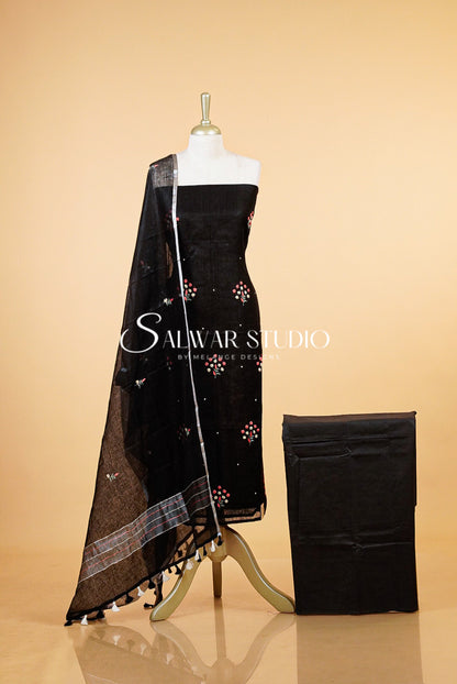 Linen Embroidery Unstitched Salwar Suits AC0061