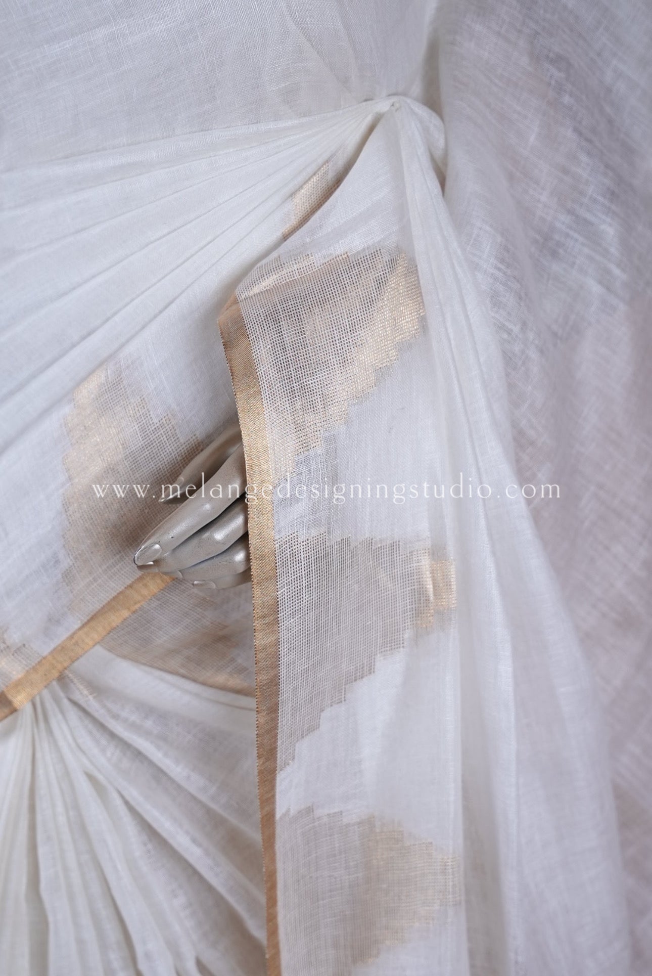 Linen Temple Border Saree MDS0005