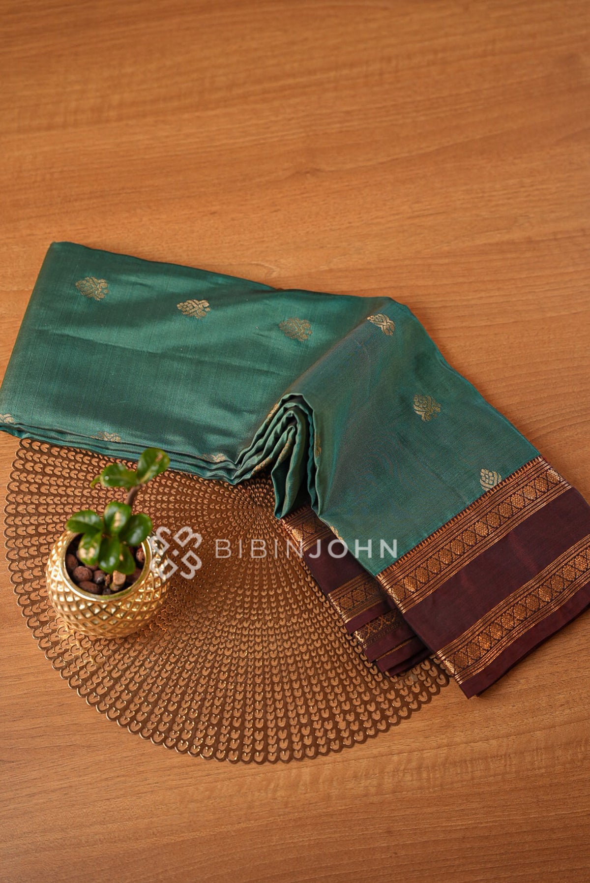 Silk Saree For Women Deep Teal Green BJ1196