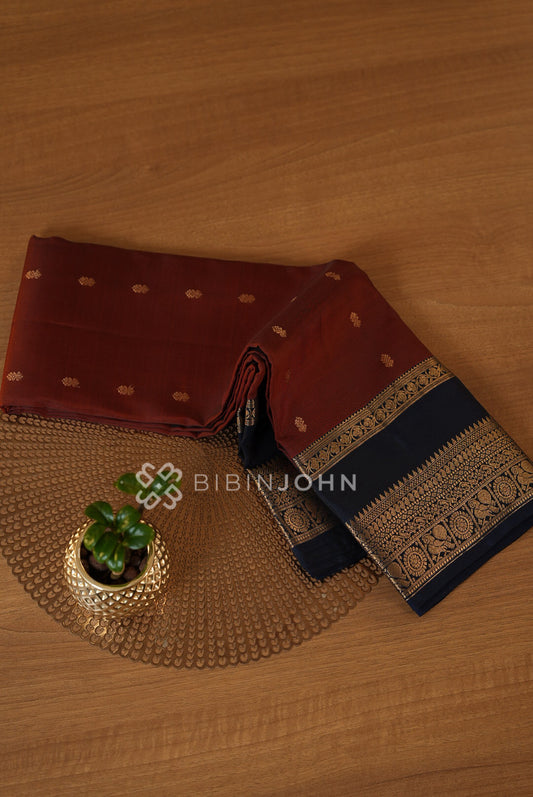 Semi Silk Saree For Women Deep Maroon BJ2279