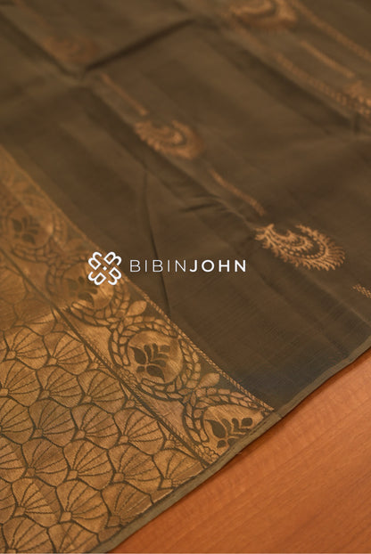 Silk Saree For Women Deep Olive Green BJ2344