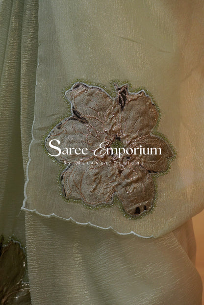 Tissue Applique Saree MDS0143
