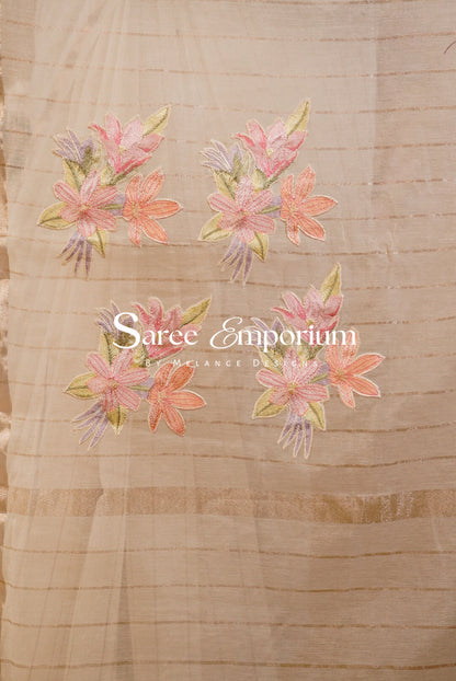 Chanderi Silk Embroidery Saree BJ0569