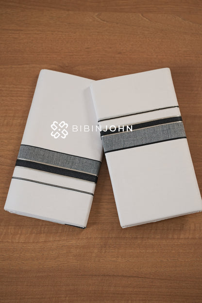 Cotton Dhoti For Men White BJ2338