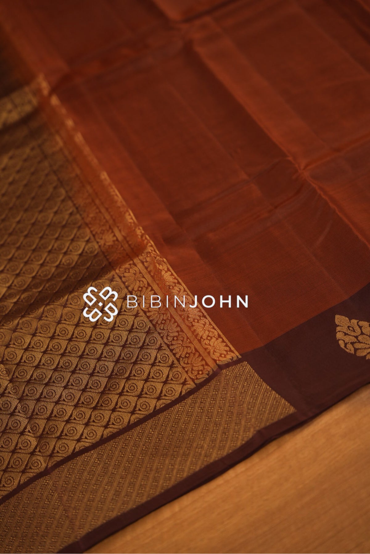 Semi Silk Saree For Women Rust Brown BJ2315