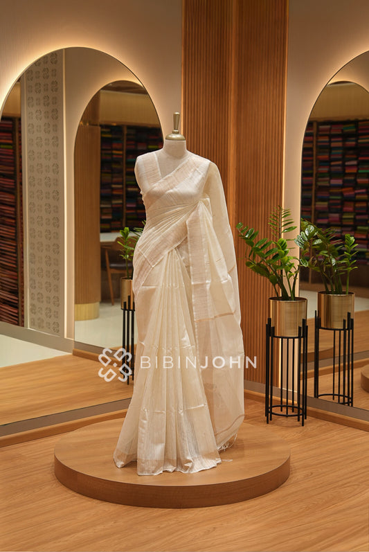 Matka Saree For Women Ivory Cream BJ2183
