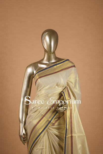 Tissue Kasavu Sarees MDS0038