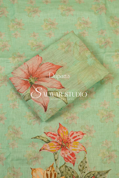 Linen Embroidery Unstitched Salwar Suits AC0140