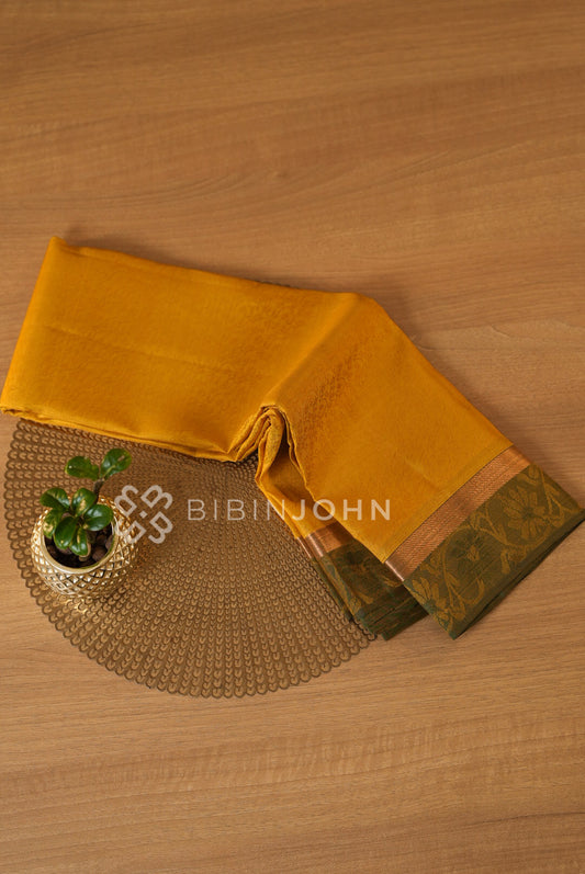 Semi Silk Saree For Women Mustard Yellow BJ2277