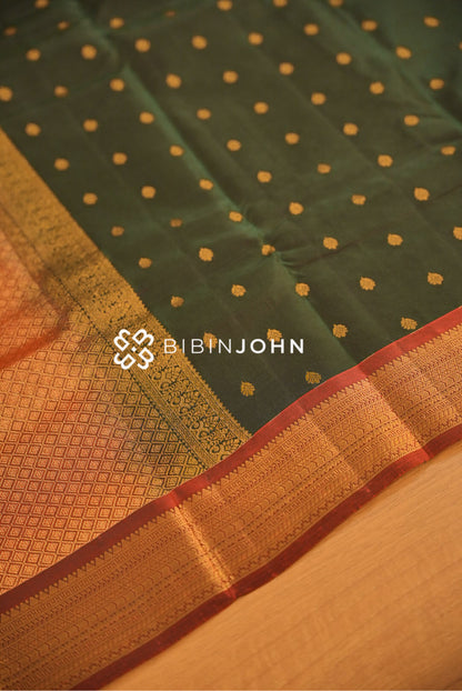 Silk Saree For Women Dark Bottle Green BJ2406