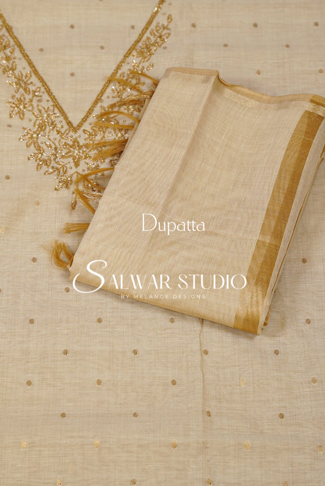 Chanderi Embroidery Unstitched Salwar Suit Dress Material Ivory AC0307