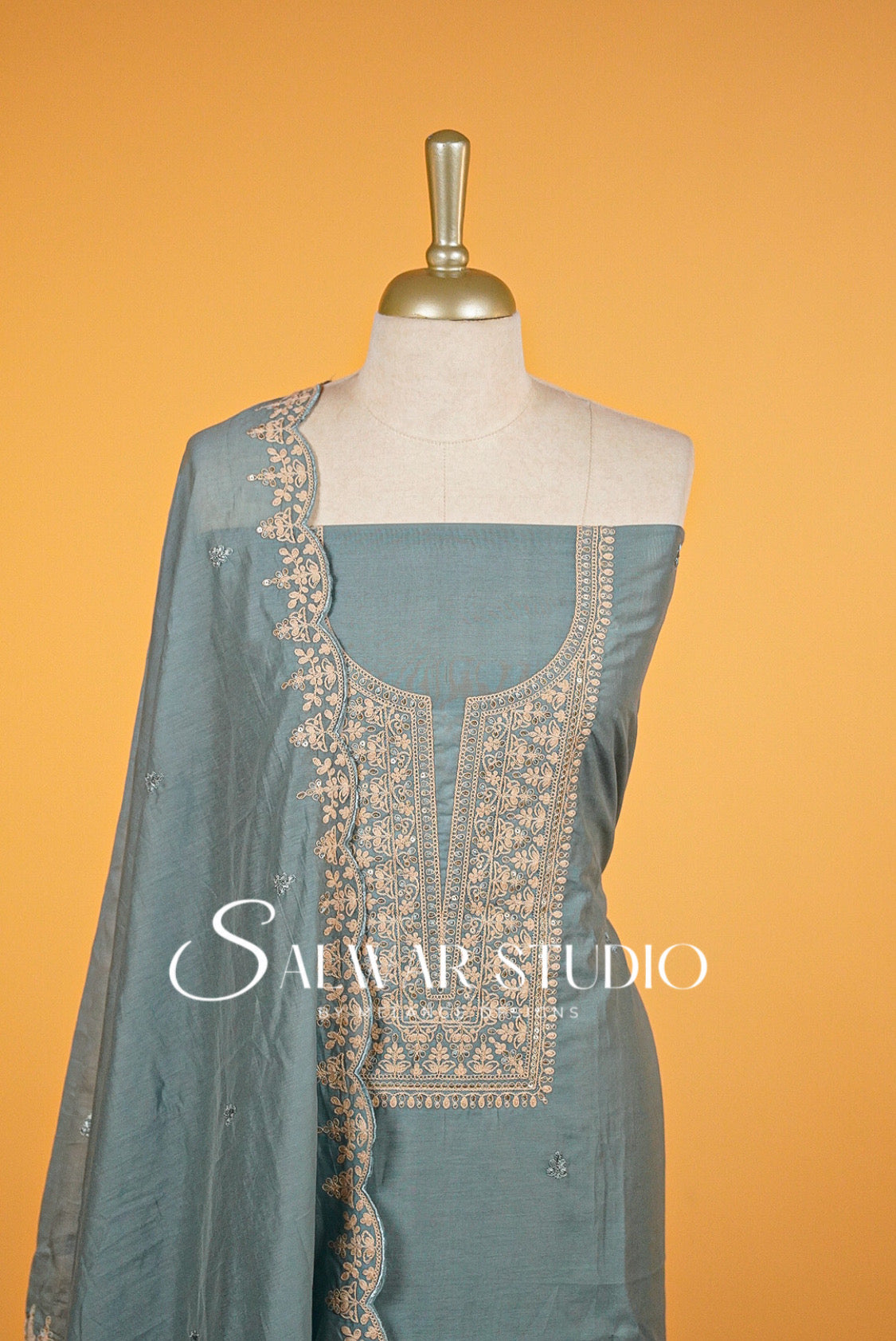 Chanderi Embroidery Unstitched Salwar suits AC0012