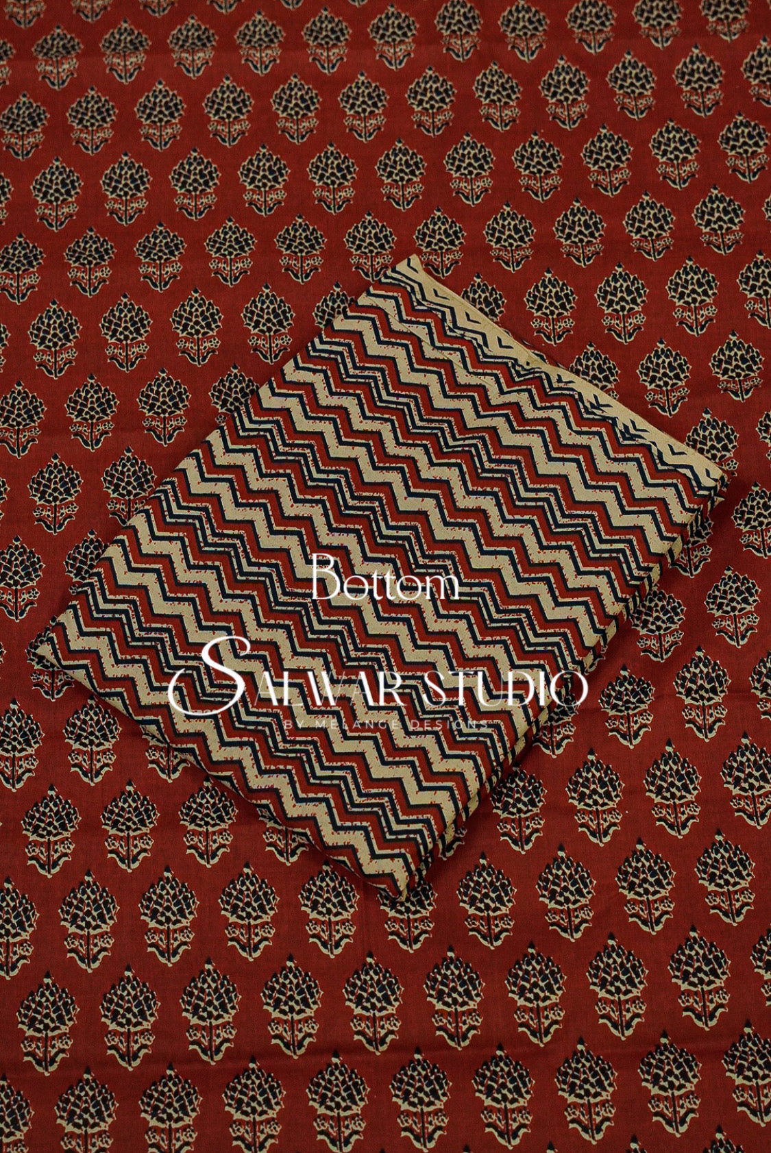 Printed Cotton Unstitched Salwar Suit Dress Material Brown AC0217