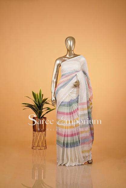 Printed Linen Sarees MDS0011