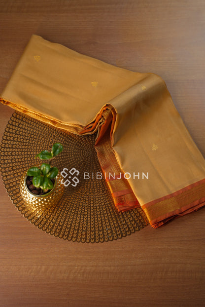 Semi Silk Saree For Women Mustard-Gold BJ1014