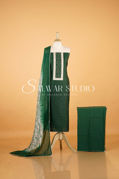 Chanderi Embroidery Unstitched Salwar suits AC0034