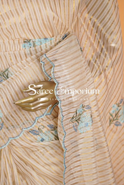 Tissue Embroidery Saree MDS0028