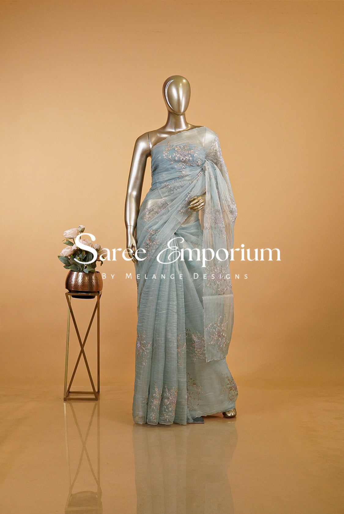 Tissue Embroidery Saree MDS0185