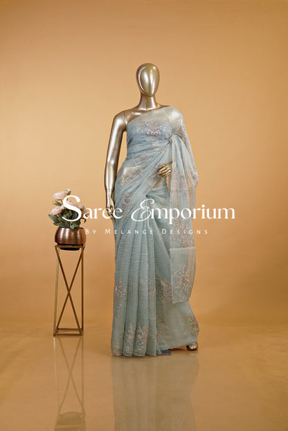 Tissue Embroidery Saree MDS0185