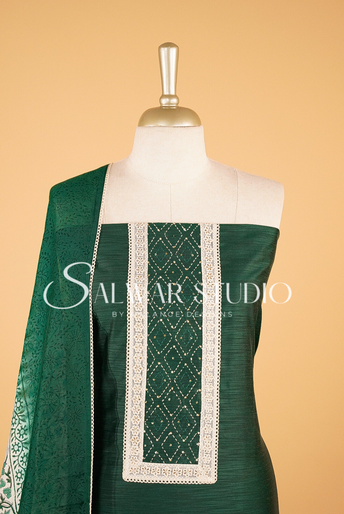 Chanderi Embroidery Unstitched Salwar suits AC0034