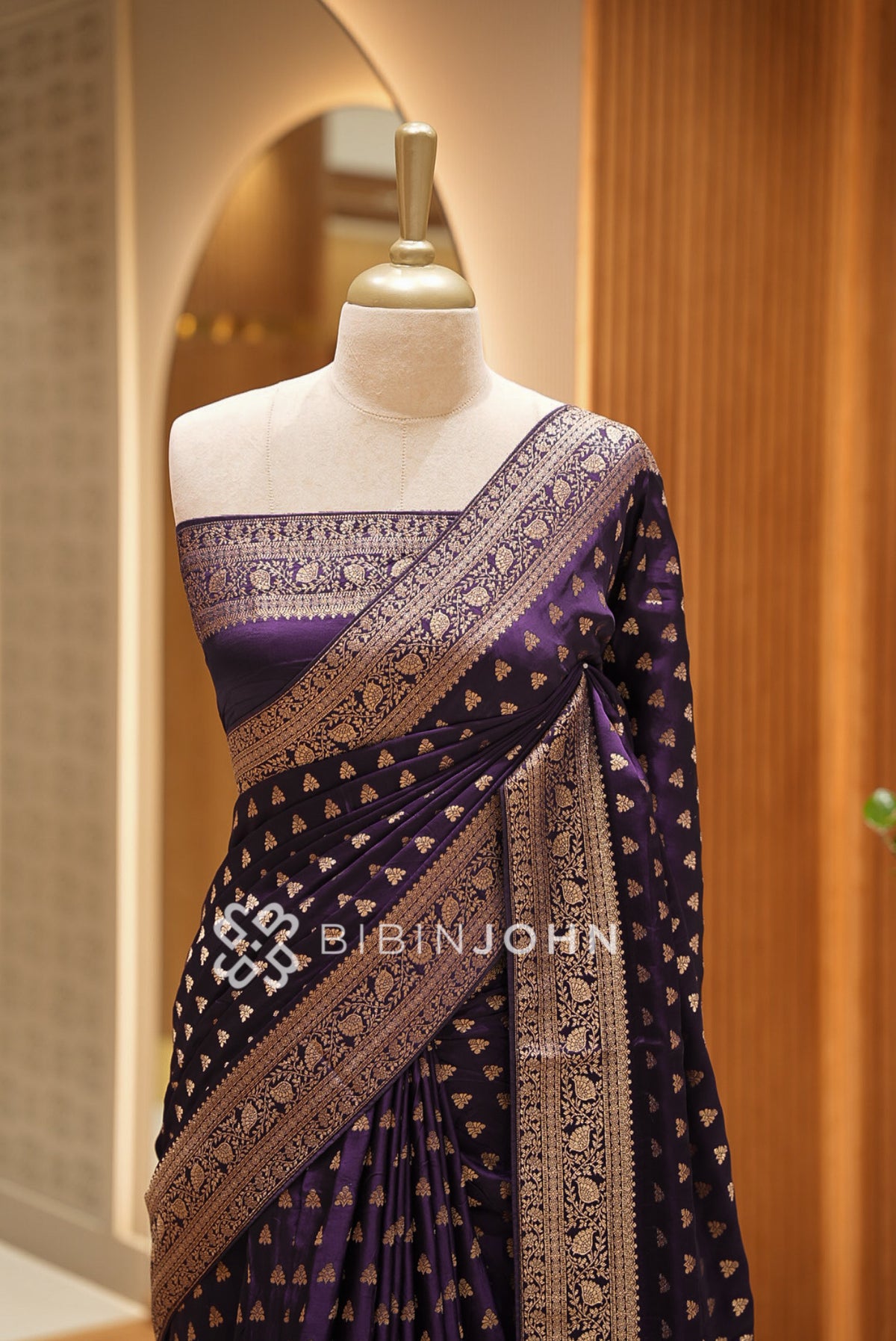 Banarasi Modal Silk Saree For Women Royal Purple BJ1648