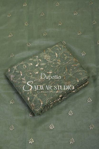 Organza Embroidery Unstitched Salwar Suits AC0114