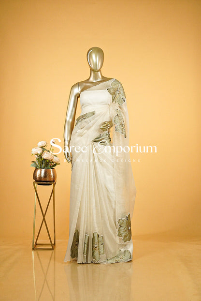Tissue Applique Saree MDS0141