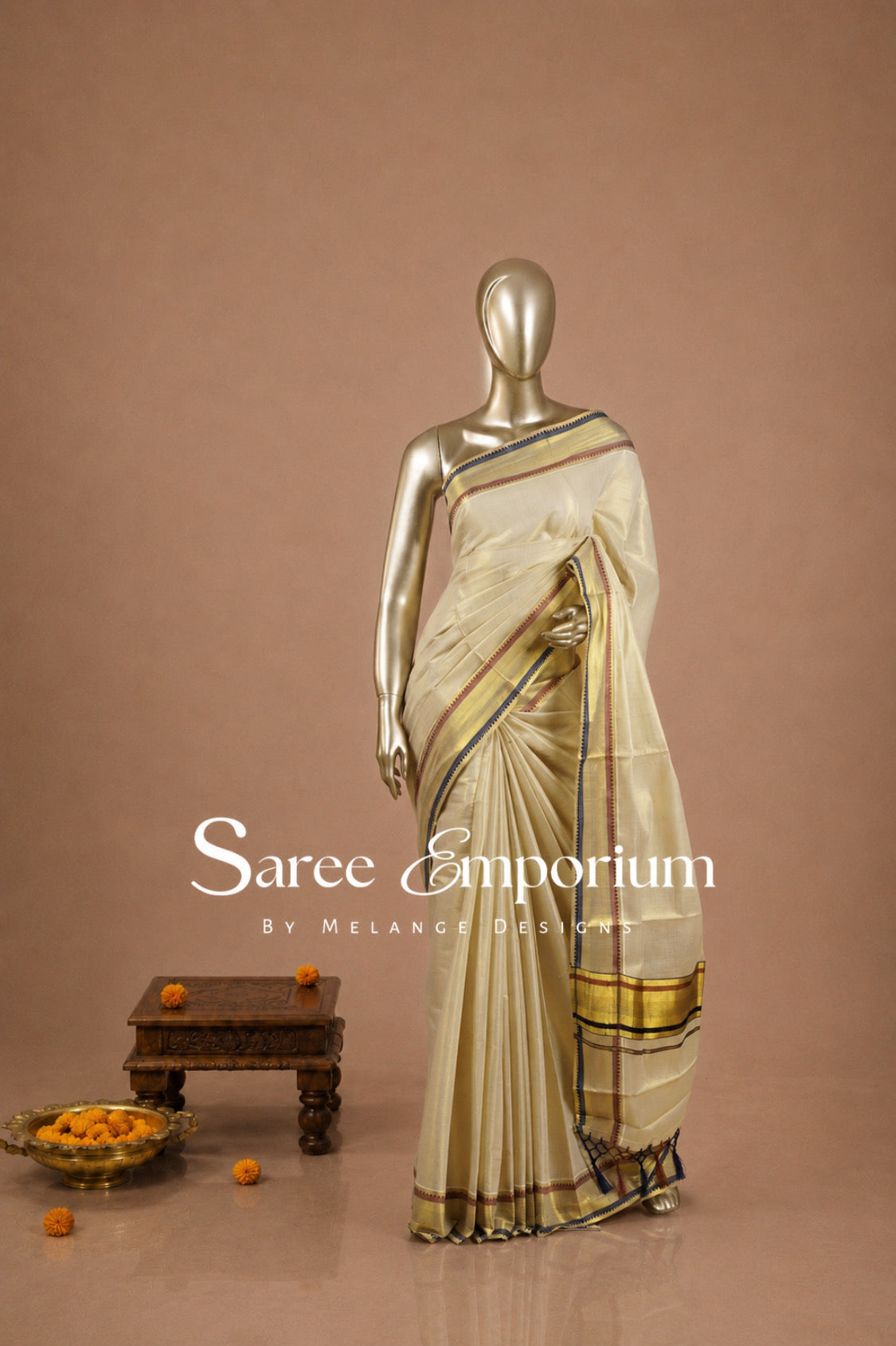 Tissue Kasavu Sarees MDS0038