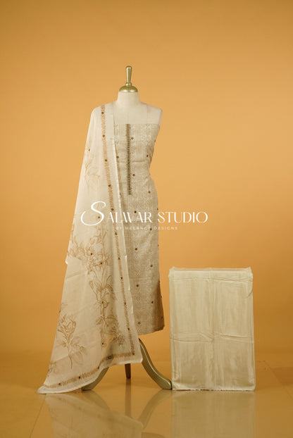 Linen Embroidery Unstitched Salwar Suits AC0076